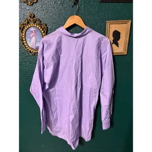 Loft Women’s Purple Button Down Blouse Sz XL NWT thumbnail 2