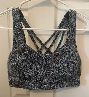 Lululemon Athletica Black and White Strappy Sports Bra size 6 thumbnail 1