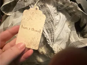 Hem & Thread White and Taupe Plaid Smocked Sundress thumbnail 7