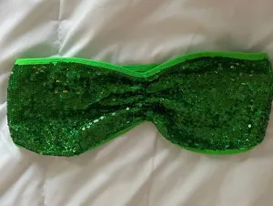 PINK Green Sequin Bandeau thumbnail 1