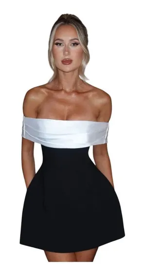 Babyboo DELTA MINI DRESS - BLACK/WHITE NWT thumbnail 1