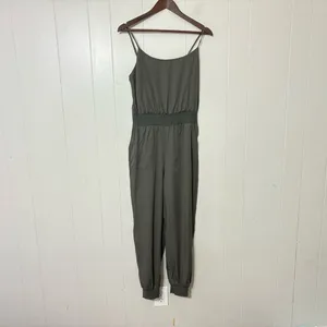 By Anthropologie Nisa Olive Green Cami Jumpsuit Small Lyocell Tapered Romper thumbnail 3