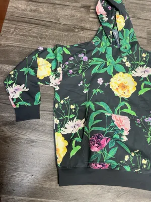 Gap Teen Floral Pullover Hoodie Size 18-20 Black Multicolor NWT thumbnail 5