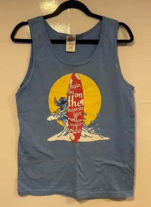Lilo and stitch Hawaiian Roller Coaster Ride surf Disney tank‎ top thumbnail 1