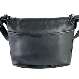 Coach Women's Black 100% Leather Crossbody Signature Satchel Handbag OS thumbnail 2