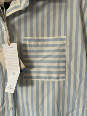 Casa cabana blue and white striped button down shirt sz small thumbnail 2