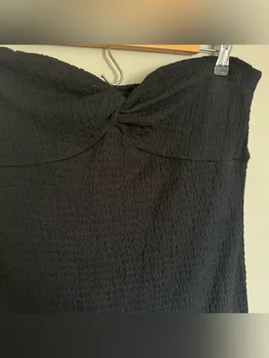 Wild Fable Strapless Twist Detail Knit Tube Midi Bodycon Dress Black Size L thumbnail 9