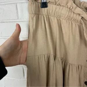 Universal Thread Tan Button Front Linen Blend Skirt Size L thumbnail 7