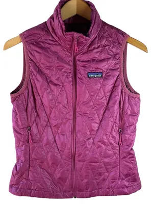 Patagonia Nano Puff Vest Womens XS Magenta Purple PrimaLoft Quilted Full Zip thumbnail 2