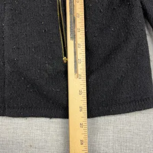 Lauren Ralph Lauren Sweater Womens Medium Black Lambs Wool Full Zip Knit thumbnail 5