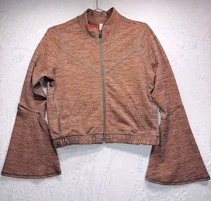 Free People Movement Off The Grid Jacket Cropped Zip Front Bell Sleeves thumbnail 1