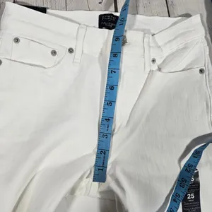 J Crew‎ Full Length Flare Jeans White Signature Stretch Size 25 thumbnail 11
