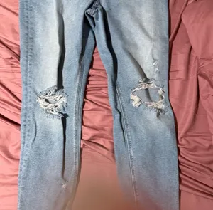 American Eagle Outfitters Light Blue Ripped Skinny Jeans thumbnail 1