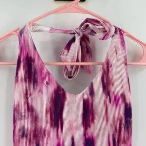PQ Swim Pilyq Avery Swimsuit Size Small NWT Pink Tie Dye One Piece Swim Ribbed thumbnail 13