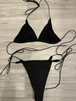 Amazon Black String Bikini Set thumbnail 2