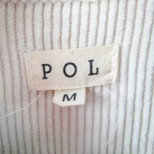 POL Cream Corduroy Button Up Jacket Raw Hem Size Medium Shacket thumbnail 5