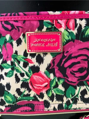 Betsey Johnson Y2K Hot Pink Floral & Leopard Crossbody with Bow thumbnail 10