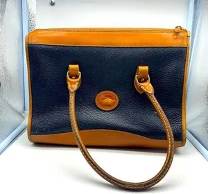 DOONEY & BOURKE black pebbled leather vintage tote bag serial number A42… thumbnail 1