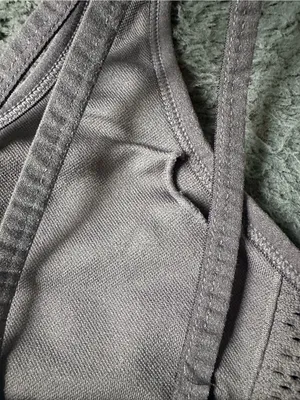 Gymshark Energy Seamless crop top sports bra in a grey marl color, size Medium thumbnail 4