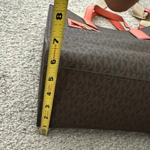Michael Michael Kors Brown Tote with Orange Trim and Logo Print thumbnail 8