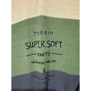 Torrid Super Soft Knit Jersey Midi Maxi Dress Sz 3X Colorful Stripe Short Sleeve thumbnail 4