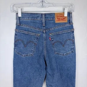 Levi's Wedgie‎ Straight Jeans Medium Wash High Rise Casual Classic Basic Size 24 thumbnail 8