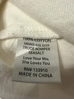 Show Me Your Mumu Trude Romper Women's Large Seashell White Denim Boho Festival thumbnail 16