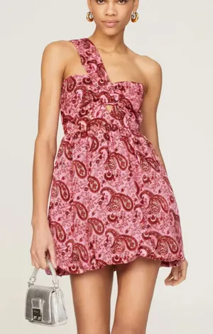 Likely Pink Paisley Bubble Hem Mini Dress SIZE 12 Cocktail Corset Designer $228 thumbnail 1