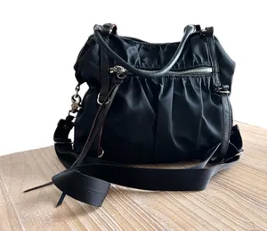 MZ Wallace Bianca Tote Bag Nylon Black Bedford Moto Satchel Crossbody with Pouch thumbnail 1