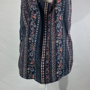 Hollister Criss Cross Navy Blue Embroidered Cami Tank Size Large thumbnail 8