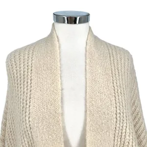 Dreamers Chunky Open Front Knit Cardigan Sweater Cream Size Medium thumbnail 2