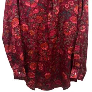 Lauren Ralph Lauren Multicolor Floral Satin Like Long Sleeve Blouse Size‎ M thumbnail 4