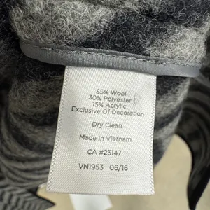 Talbots Women's Grey Black Chevron Wool Blend Longline Cardigan Coat Jacket XS‎ thumbnail 7