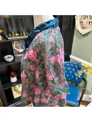 Victoria's Secret Gold Label Green Sheer Rose Top Size Small thumbnail 7