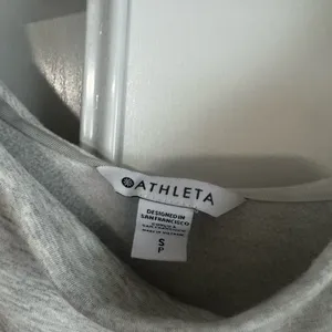 Athleta Purana Wrap Sweatshirt Hoodie Draped Top Heather Gray Size Small thumbnail 5