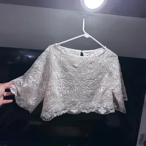 Revolve Loba Womens Small Lace Cream Top thumbnail 2