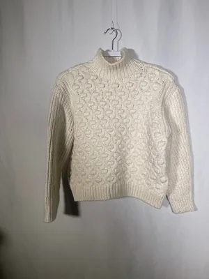 Zara Womens Ivory Textured Chunky Sweater Small 5802/107/712/S thumbnail 2
