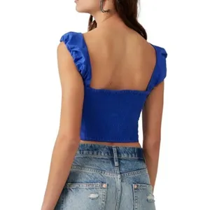 Free People Ashley Cropped Tank OB1716216 Mazarine Blue Motif Women's Xl thumbnail 3