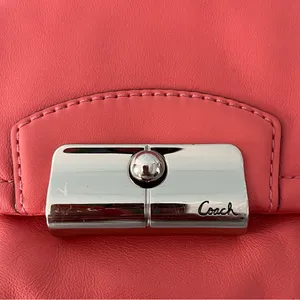 Coach Kirstin Coral Salmon Pink Leather Hobo Shoulder Bag‎ thumbnail 9