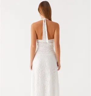 Peppermayo Lace Halterneck Maxi Dress with Buttons thumbnail 2