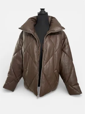 Abercrombie & Fitch Oversized Vegan Leather Diamond Puffer Sz M thumbnail 3