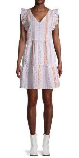 Time and Tru Women's Striped Flutter Sleeve Dress Size XXL thumbnail 1