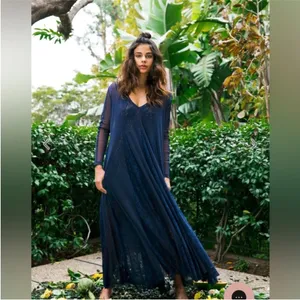 We‎ are HAH Mama C Navy Lace Panel Dress thumbnail 3