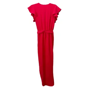 Amanda‎ Uprichard Red Martinique Midi Dress Ruffle Sleeve Tulip Hem Belt MEDIUM thumbnail 11