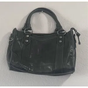 Frye Melissa Double Handle Leather Satchel Women's purse bag smoky grey thumbnail 1