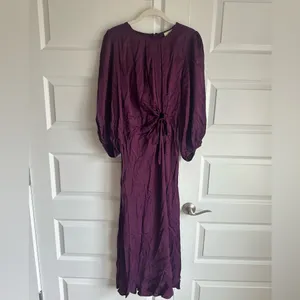 Farm Rio Burgundy Piping‎ Midi Dress Size Small -NWT thumbnail 4