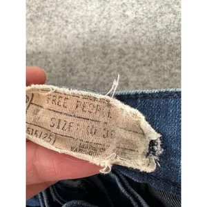 Free People Size 10 Womens Pants Jeans Blue‎ Tie High Waist Hippie Boho Denim thumbnail 9