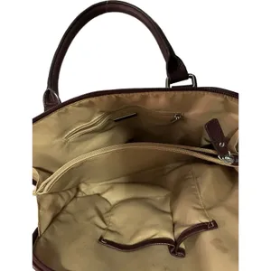 Giani Bernini‎ Womens Quilted Dome Satchel Handbag Maroon Leather Zipper thumbnail 8