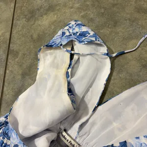 Abercrombie & Fitch Blue and White Floral Maxi Sundress Sz S Cottagecore Beach thumbnail 10