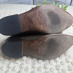 FRYE Women's 9 Billy Western Slip On Boot Shootie Leather Taupe Brown thumbnail 11